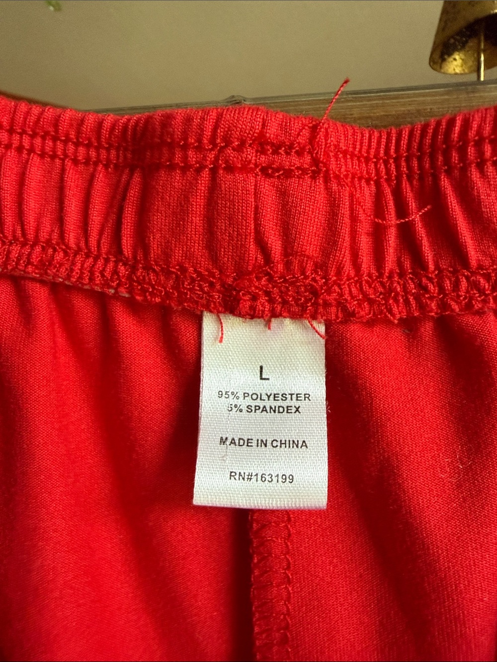 Red Ruffle Hem Drawstring Pajama Shorts - Picture 3 of 5